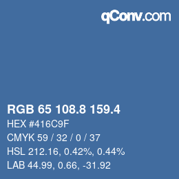 カラーコード: RGB 65 108.8 159.4 | qconv.com