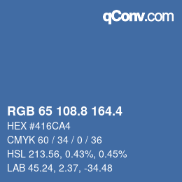 カラーコード: RGB 65 108.8 164.4 | qconv.com