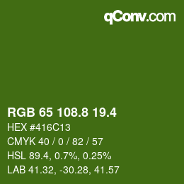カラーコード: RGB 65 108.8 19.4 | qconv.com