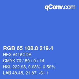カラーコード: RGB 65 108.8 219.4 | qconv.com
