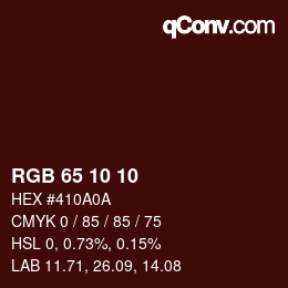 Color code: RGB 65 10 10 | qconv.com