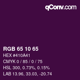 カラーコード: RGB 65 10 65 | qconv.com