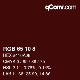 カラーコード: RGB 65 10 8 | qconv.com