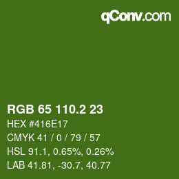 カラーコード: RGB 65 110.2 23 | qconv.com