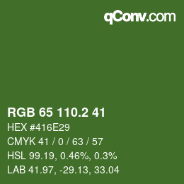 カラーコード: RGB 65 110.2 41 | qconv.com