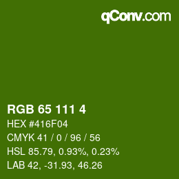 カラーコード: RGB 65 111 4 | qconv.com