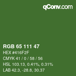 Farbcode: RGB 65 111 47 | qconv.com