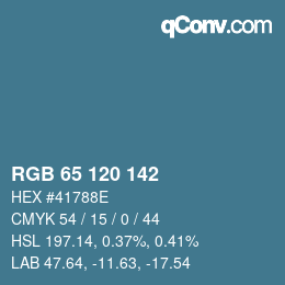 カラーコード: RGB 65 120 142 | qconv.com