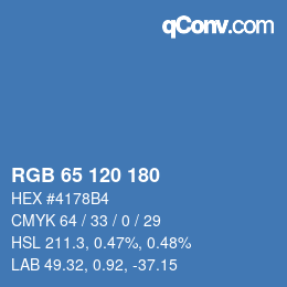 カラーコード: RGB 65 120 180 | qconv.com