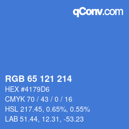カラーコード: RGB 65 121 214 | qconv.com