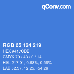 Color code: RGB 65 124 219 | qconv.com