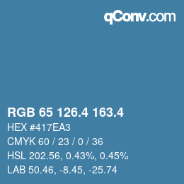 カラーコード: RGB 65 126.4 163.4 | qconv.com