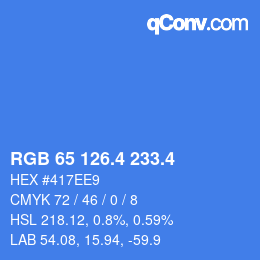 カラーコード: RGB 65 126.4 233.4 | qconv.com