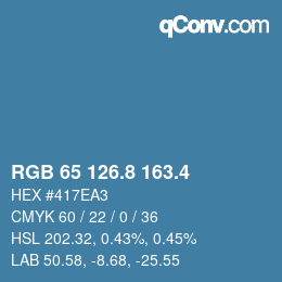 カラーコード: RGB 65 126.8 163.4 | qconv.com