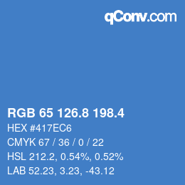 カラーコード: RGB 65 126.8 198.4 | qconv.com