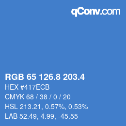 カラーコード: RGB 65 126.8 203.4 | qconv.com