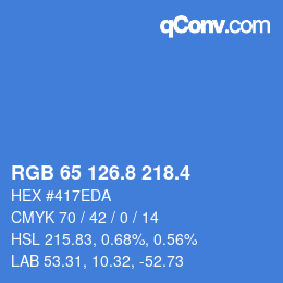 カラーコード: RGB 65 126.8 218.4 | qconv.com