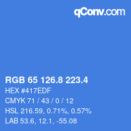 カラーコード: RGB 65 126.8 223.4 | qconv.com