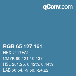 Color code: RGB 65 127 161 | qconv.com
