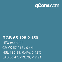 カラーコード: RGB 65 128.2 150 | qconv.com