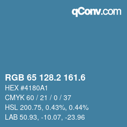 カラーコード: RGB 65 128.2 161.6 | qconv.com