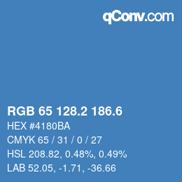 カラーコード: RGB 65 128.2 186.6 | qconv.com