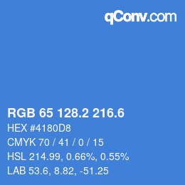 カラーコード: RGB 65 128.2 216.6 | qconv.com