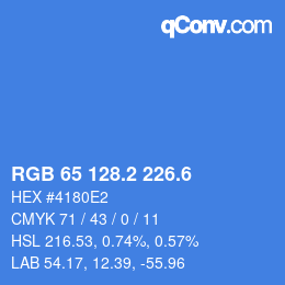 カラーコード: RGB 65 128.2 226.6 | qconv.com