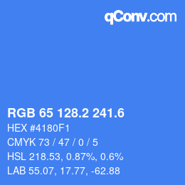 カラーコード: RGB 65 128.2 241.6 | qconv.com