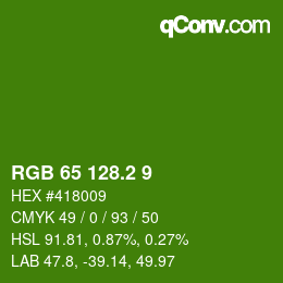 カラーコード: RGB 65 128.2 9 | qconv.com