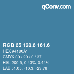 カラーコード: RGB 65 128.6 161.6 | qconv.com