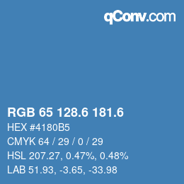 カラーコード: RGB 65 128.6 181.6 | qconv.com