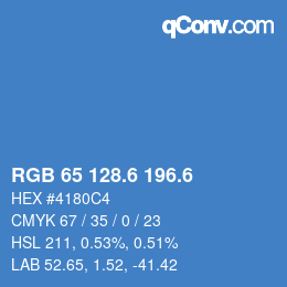 カラーコード: RGB 65 128.6 196.6 | qconv.com