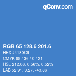 カラーコード: RGB 65 128.6 201.6 | qconv.com