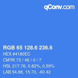 カラーコード: RGB 65 128.6 236.6 | qconv.com