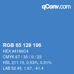 カラーコード: RGB 65 128 196 | qconv.com