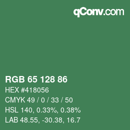 カラーコード: RGB 65 128 86 | qconv.com