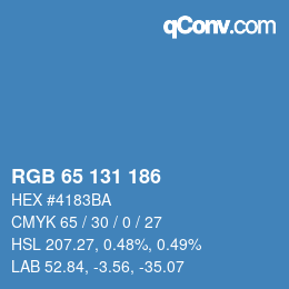 Farbcode: RGB 65 131 186 | qconv.com