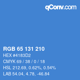 カラーコード: RGB 65 131 210 | qconv.com