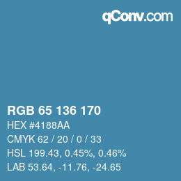 Color code: RGB 65 136 170 | qconv.com