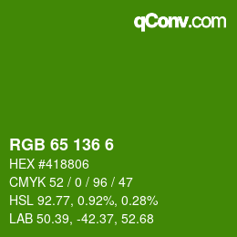 Color code: RGB 65 136 6 | qconv.com