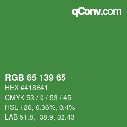 Color code: RGB 65 139 65 | qconv.com