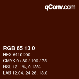 カラーコード: RGB 65 13 0 | qconv.com