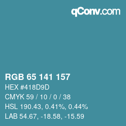 Color code: RGB 65 141 157 | qconv.com