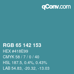 Código de color: RGB 65 142 153 | qconv.com