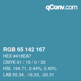カラーコード: RGB 65 142 167 | qconv.com