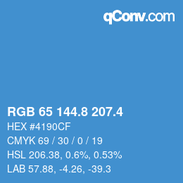 カラーコード: RGB 65 144.8 207.4 | qconv.com