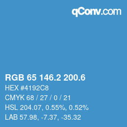 カラーコード: RGB 65 146.2 200.6 | qconv.com