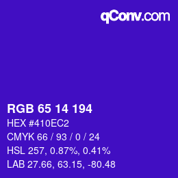 Color code: RGB 65 14 194 | qconv.com