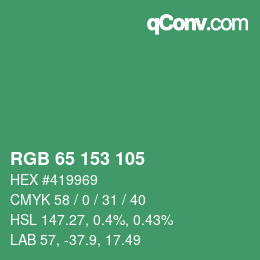 Color code: RGB 65 153 105 | qconv.com